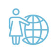 icon of person standing next to a globe